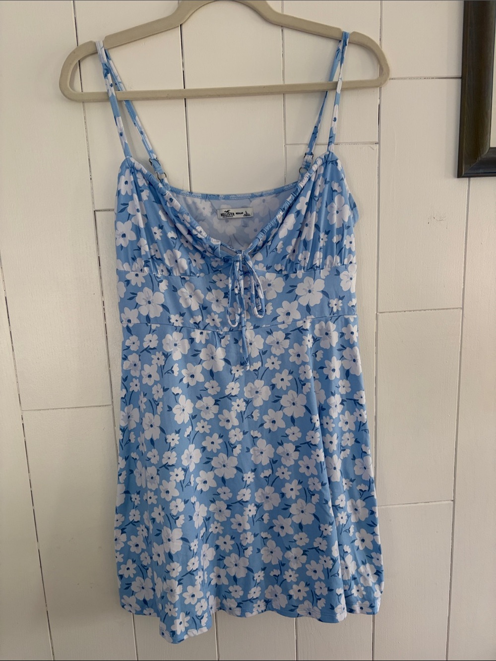 Hollister Light Blue & White Floral Slip Dress